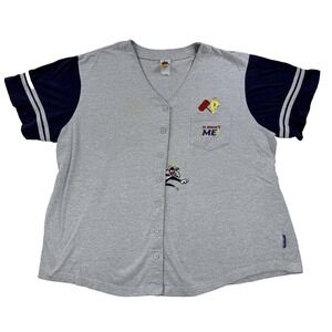 Vtg Womens Tweety Bird USA Graphic Looney Tunes Baseball Shirt Gray Sz 2XL 90s
